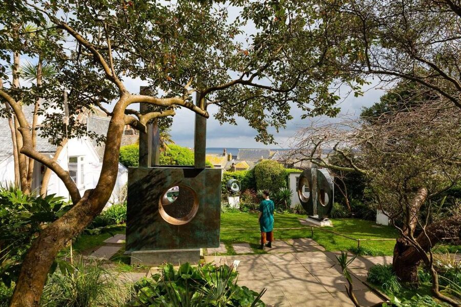 Barbara Hepworth Museum & Sculpture Garden: entry to site. - Upstairs among paintings, drawings, and sculpture