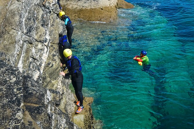 Coasteering Experience in Newquay - Swimming through sea caves and natural rapids