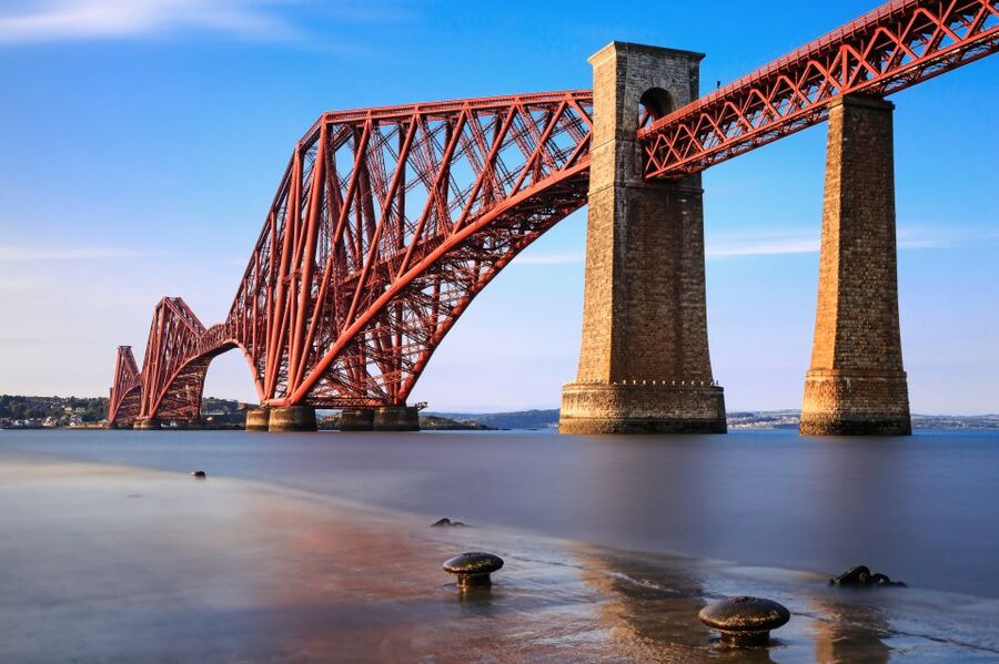 Edinburgh: St Andrews, Dunnottar Castle & Falkland Tour - Starting beneath Calton Hill and heading for the Forth Bridge