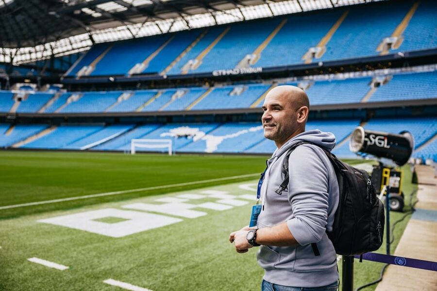 Etihad Stadium: The Manchester City Stadium Tour - Walking the players’ tunnel toward the pitch