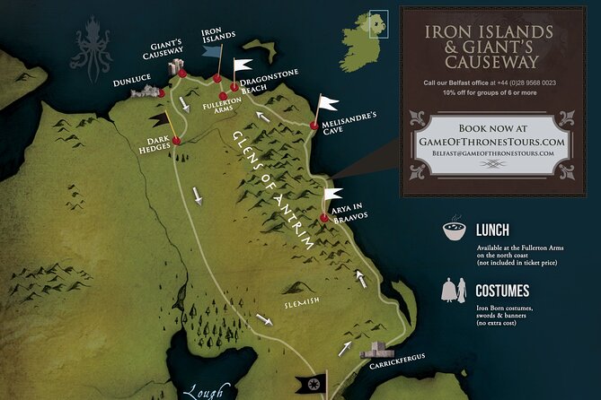 From Belfast: Game of Thrones, Iron Islands & Giant's Causeway - Carnlough Harbour and Arya’s Braavos escape