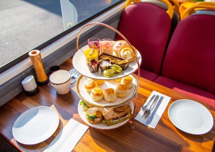 London: Afternoon Tea Bus with a Glass of Prosecco - Sandwiches, scones, and cakes on London’s streets